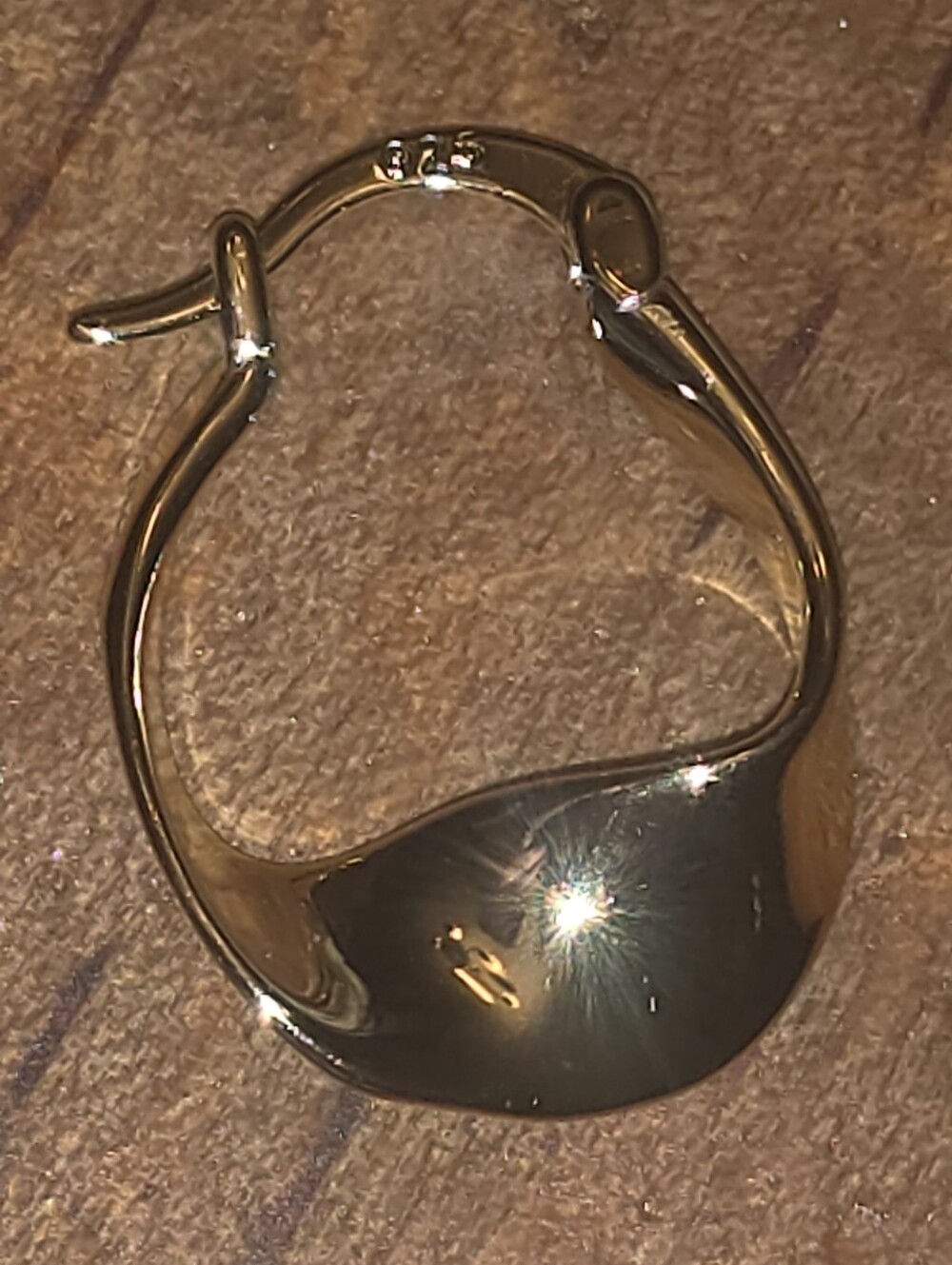 Beautiful Gold Tone Swirl Hoop Earrings In Sterling Silver 925